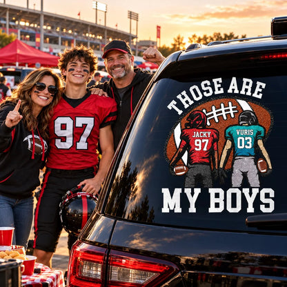 Personalized Those Are My Boys Football Car Decal