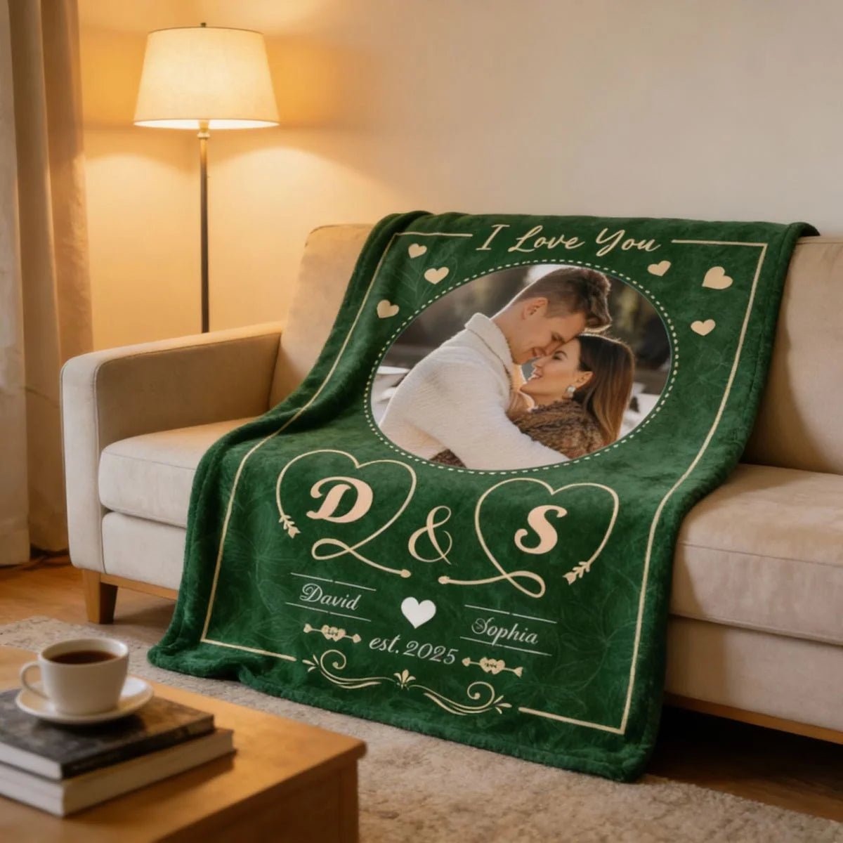 I Love You Custom Photo Blanket - Personalized Blanket for Couples Anniversary