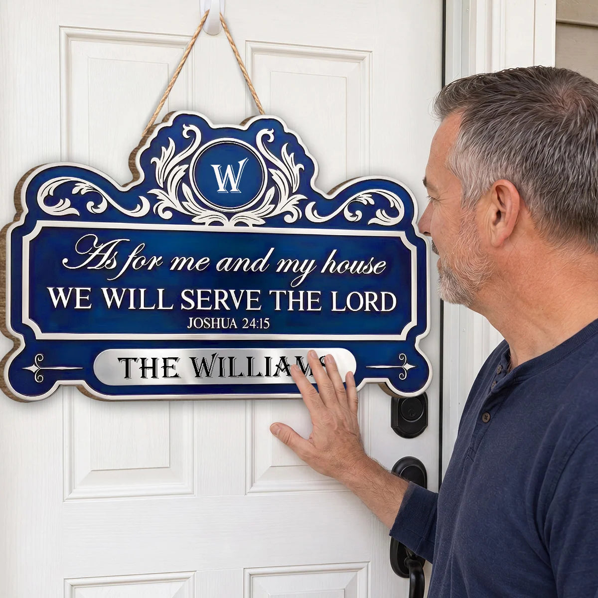 Personalized We Will Serve The Lord Wood Sign