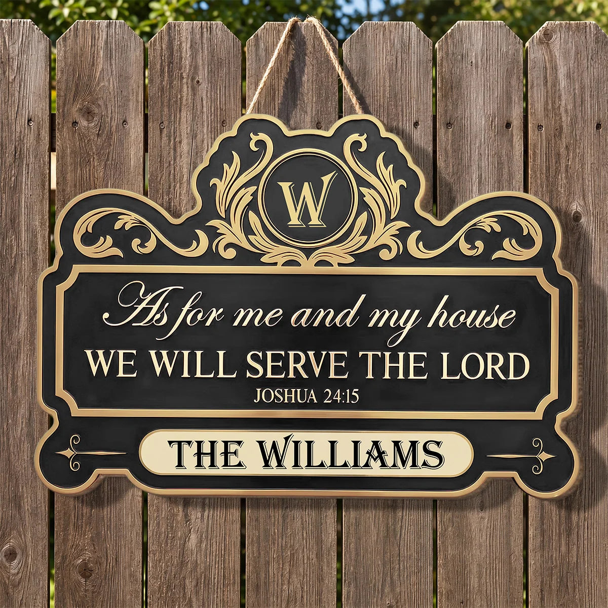 Personalized We Will Serve The Lord Wood Sign
