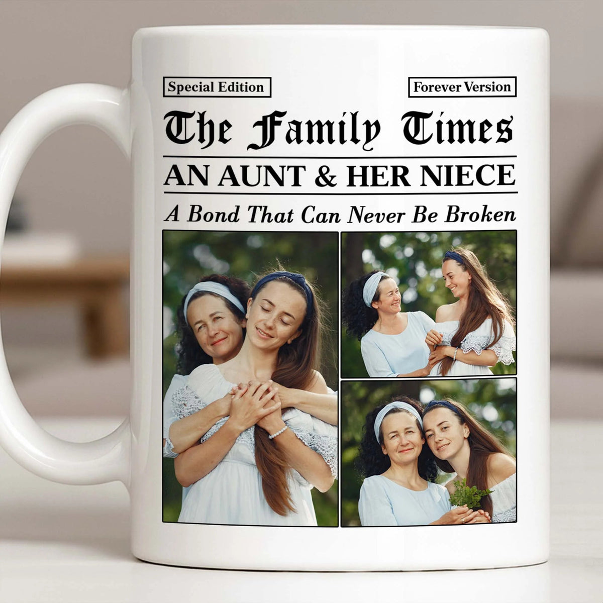 "An Aunt & Her Niece Bond" Personalized Photo Mug - Custom Keepsake Gift for Niece