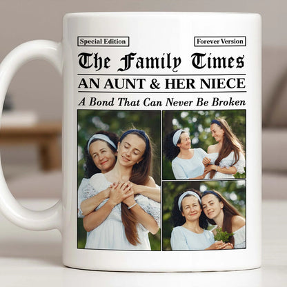 "An Aunt & Her Niece Bond" Personalized Photo Mug - Custom Keepsake Gift for Niece