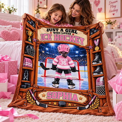 Custom Ice Hockey Blanket For Kids And Youth