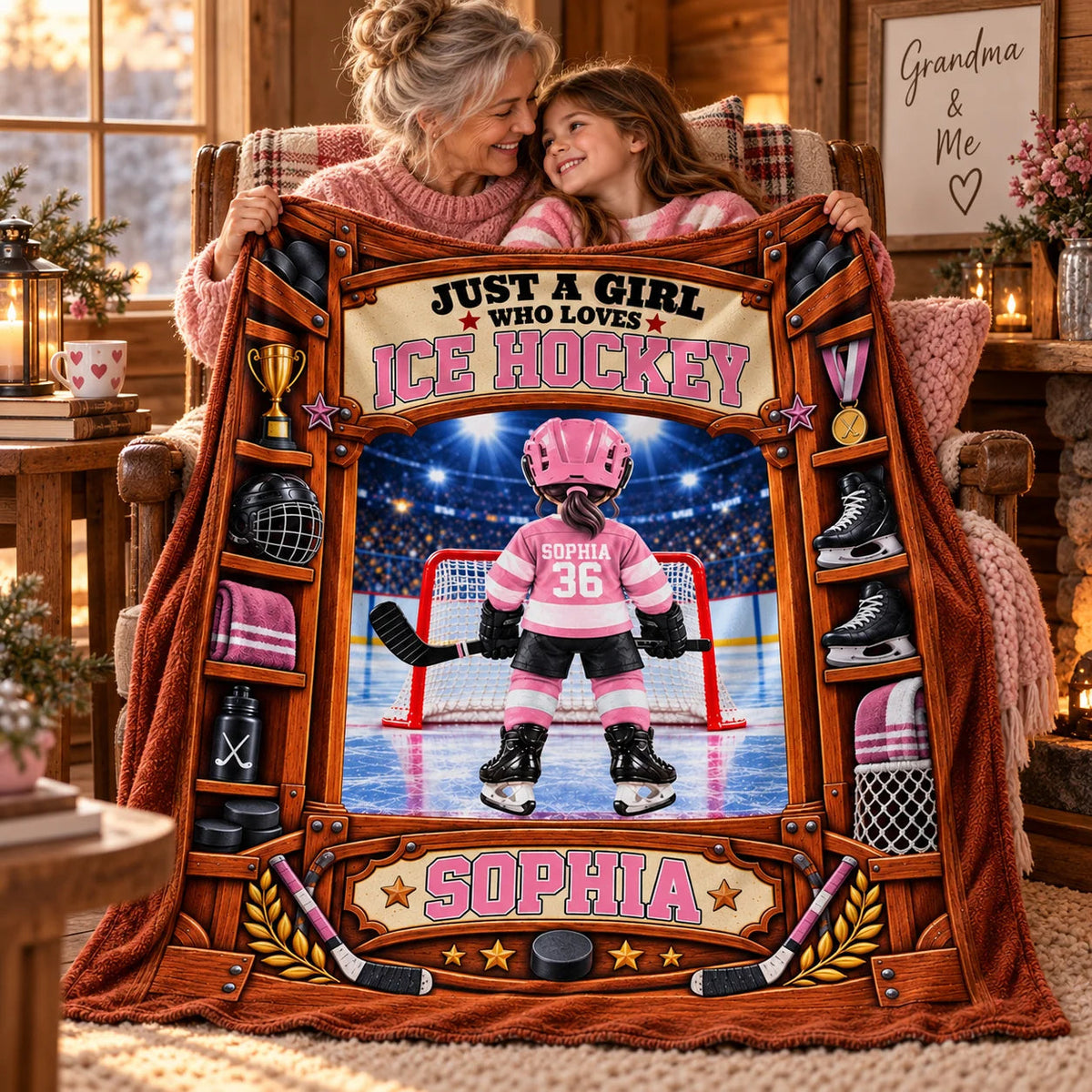 Custom Ice Hockey Blanket For Kids And Youth