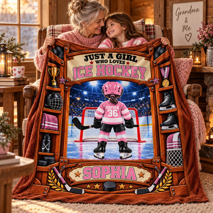 Custom Ice Hockey Blanket For Kids And Youth