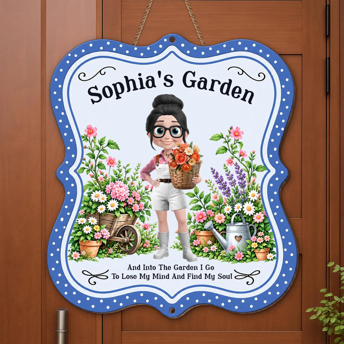 Personalized Into The Garden I Go Custom Garden Wooden Sign