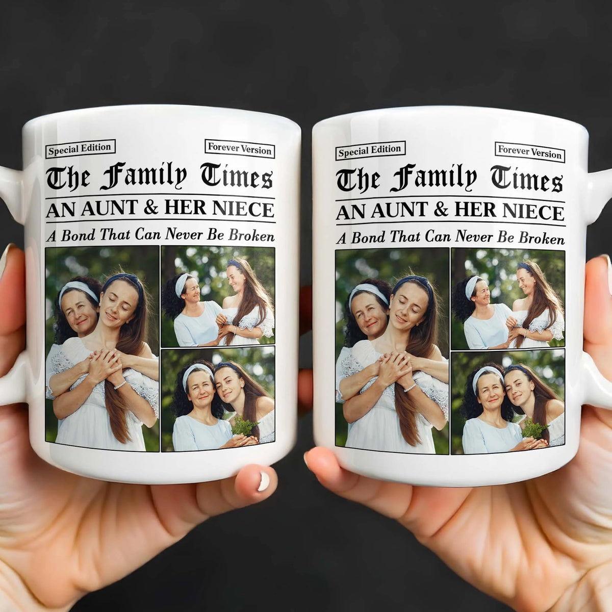 "An Aunt & Her Niece Bond" Personalized Photo Mug - Custom Keepsake Gift for Niece
