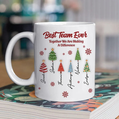 "Best Team Ever" Personalized Coworker Mug - Custom Christmas Team Gift for Boss & Workmates