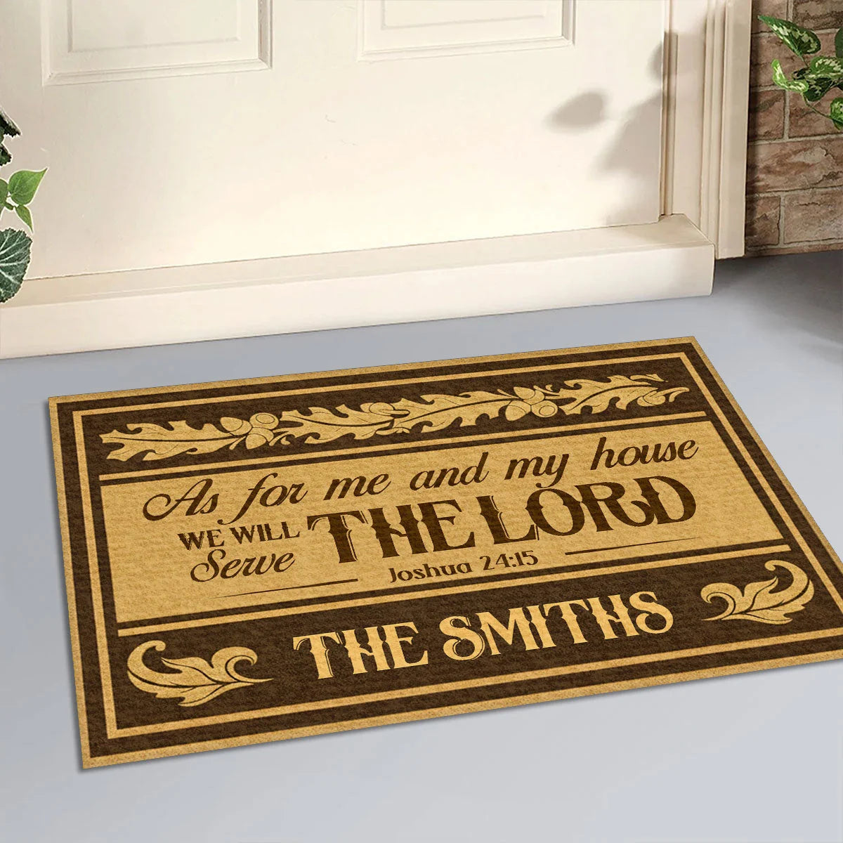 Personalized As For Me And My House Faith Doormat