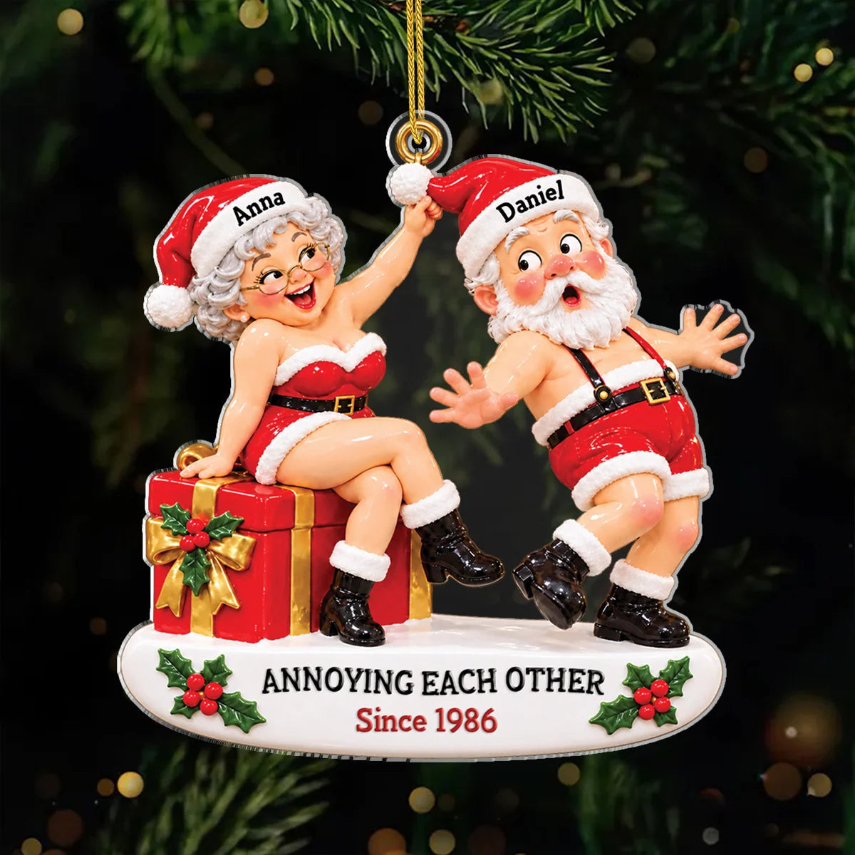 Growing Old Together Personalized Acrylic Ornament for Couples - Custom Funny Christmas Keepsake Gift