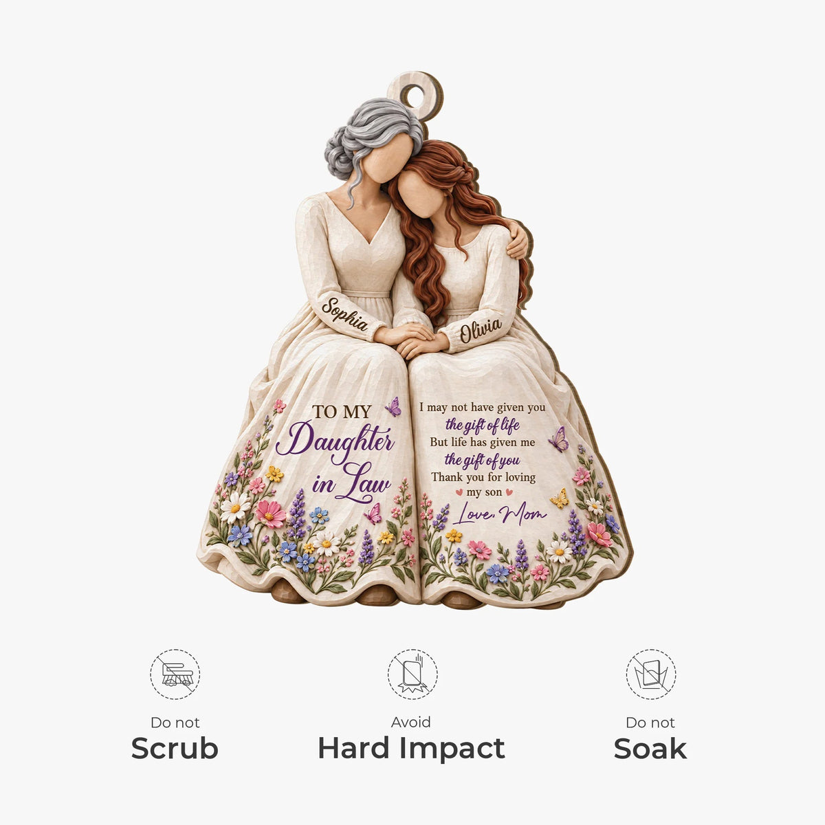 Personalized Thank You For Loving My Son Wooden Ornament