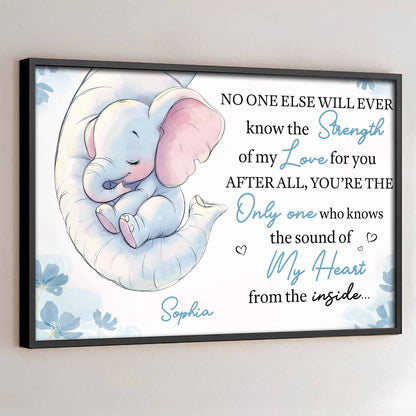Personalized Strength Of My Love Elephant Nursery Poster