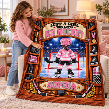 Custom Ice Hockey Blanket For Kids And Youth