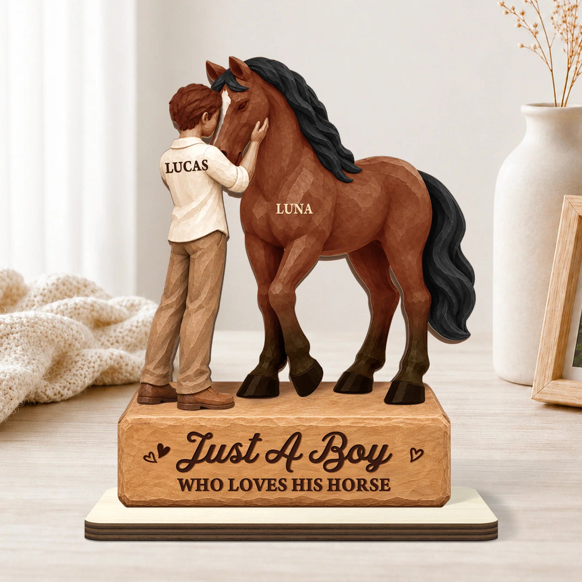 Personalized Girl Who Loves Her Horse Wooden Plaque