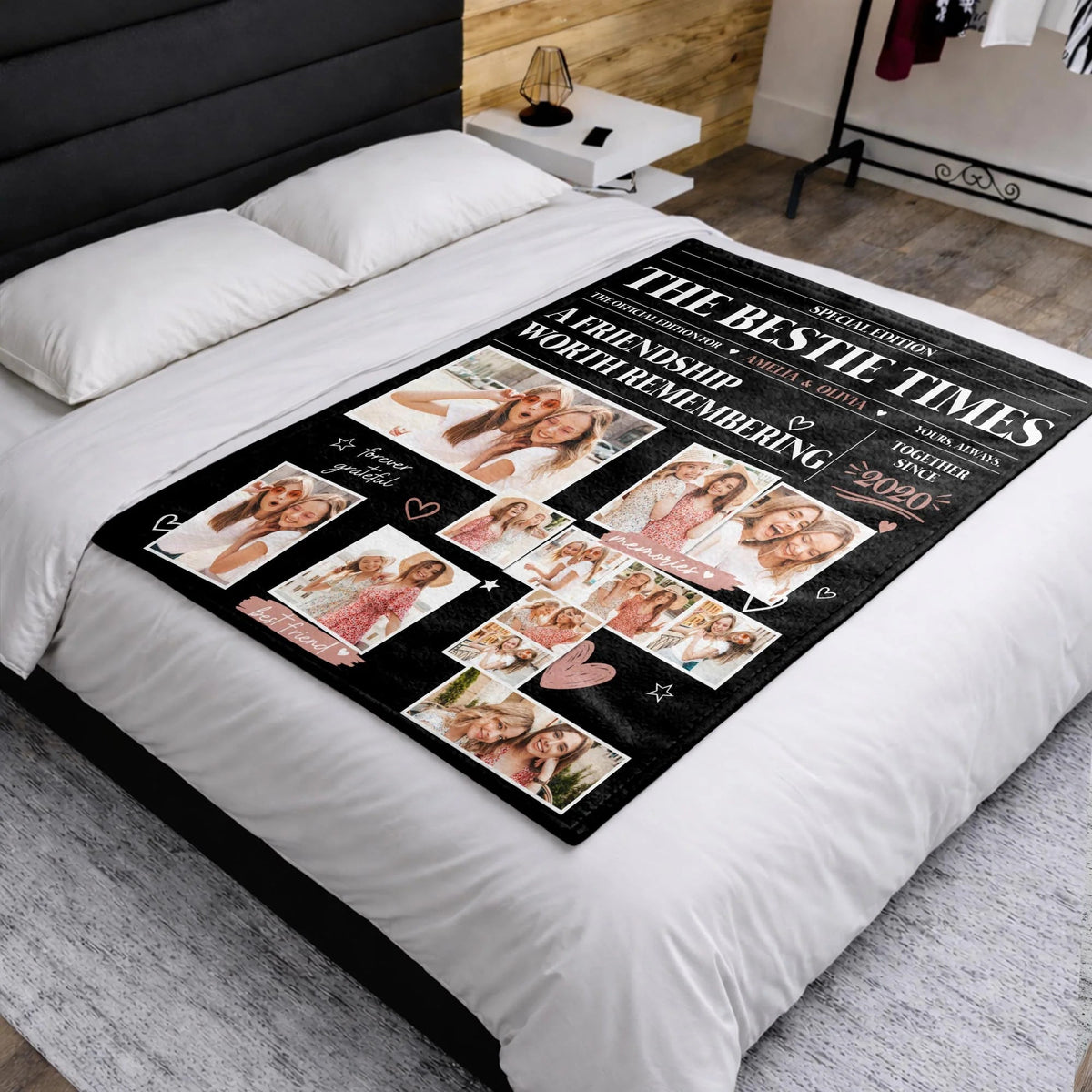 Personalized Bestie Times A Friendship Worth Remembering Photo Blanket