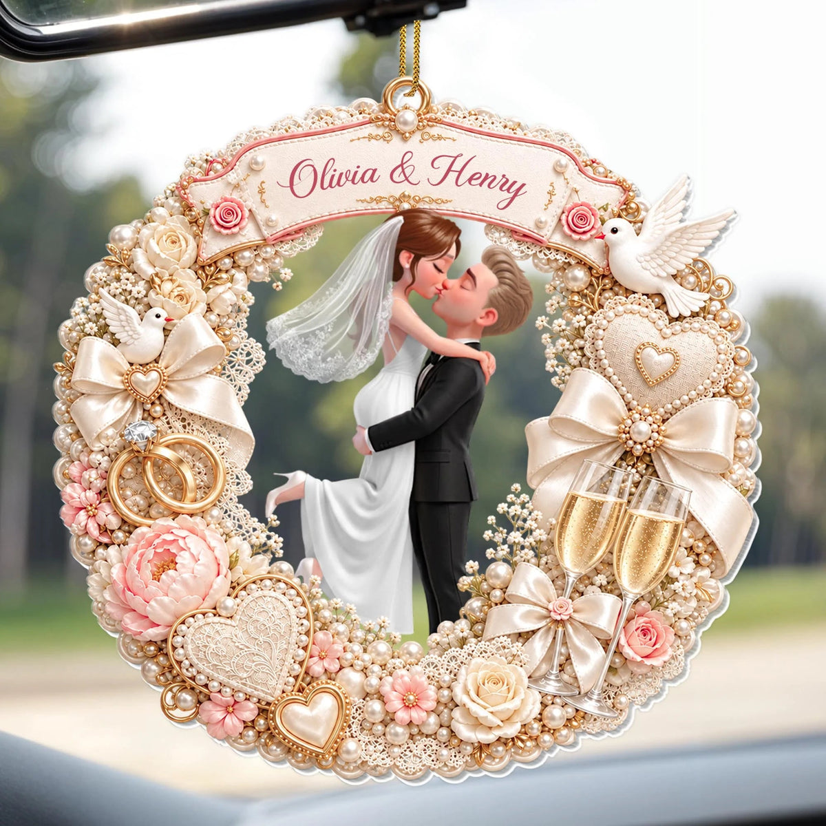 Personalized First Christmas As Husband And Wife Acrylic Ornament