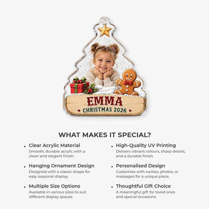 Personalized Custom Photo Christmas Baby Keepsake Acrylic Ornament
