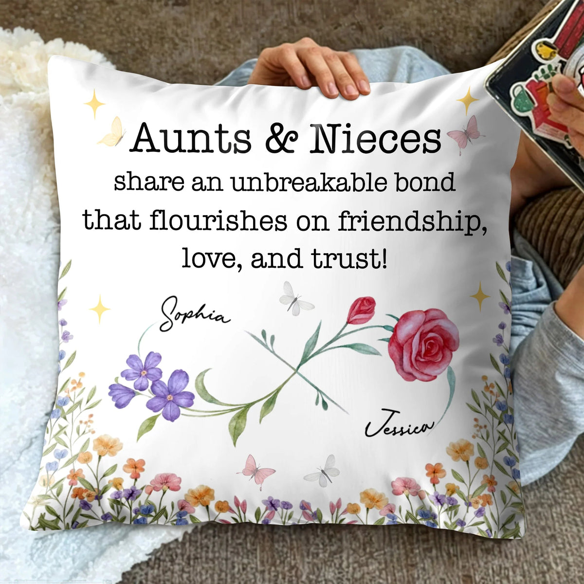 Aunts & Nieces Share An Unbreakable Bond - Personalized Pillow Gift for Niece