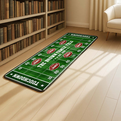 Personalized Family Field Touchdown Runner Rug