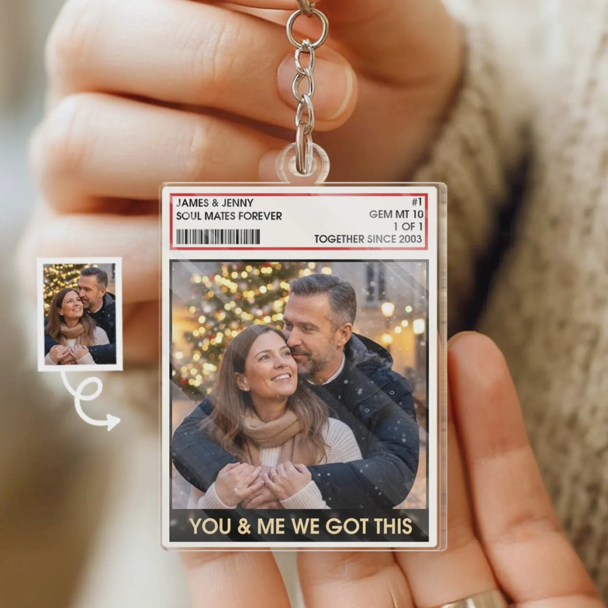 Personalized Couple Photo You And Me Acrylic Keychain
