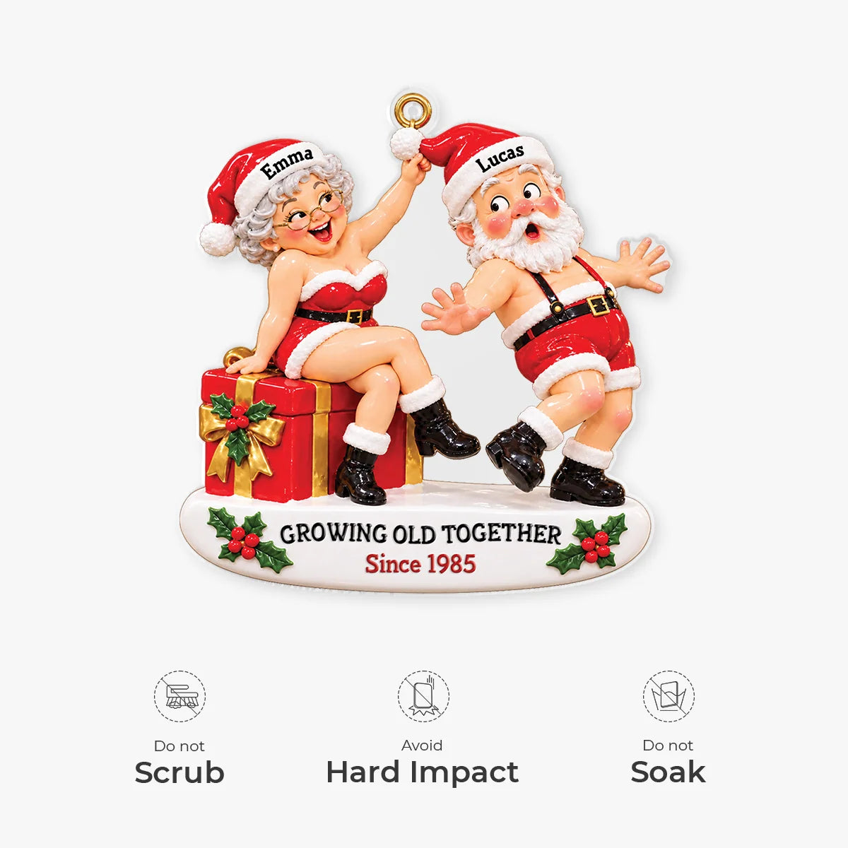 Growing Old Together Personalized Acrylic Ornament for Couples - Custom Funny Christmas Keepsake Gift