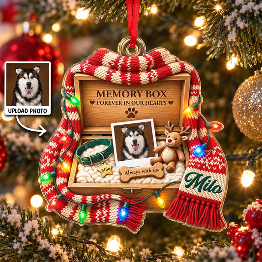 Personalized Memory Box Forever in Our Hearts Pet Acrylic Ornament