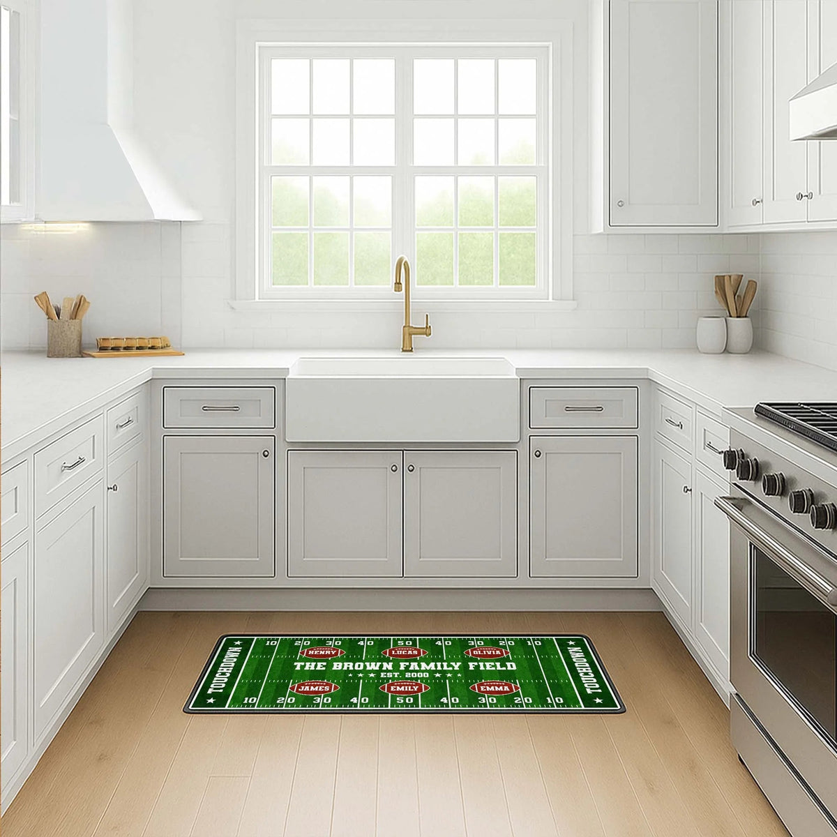 Personalized Family Field Touchdown Runner Rug