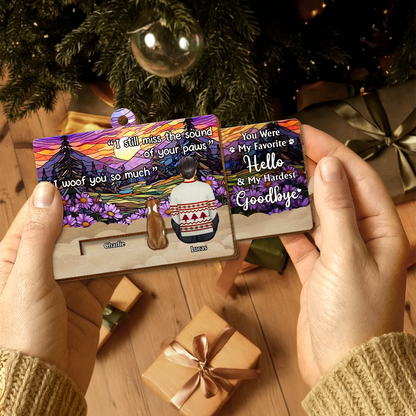 My Hardest Goodbye - Personalized Wooden Slider Ornament for Pet Memorial Keepsake