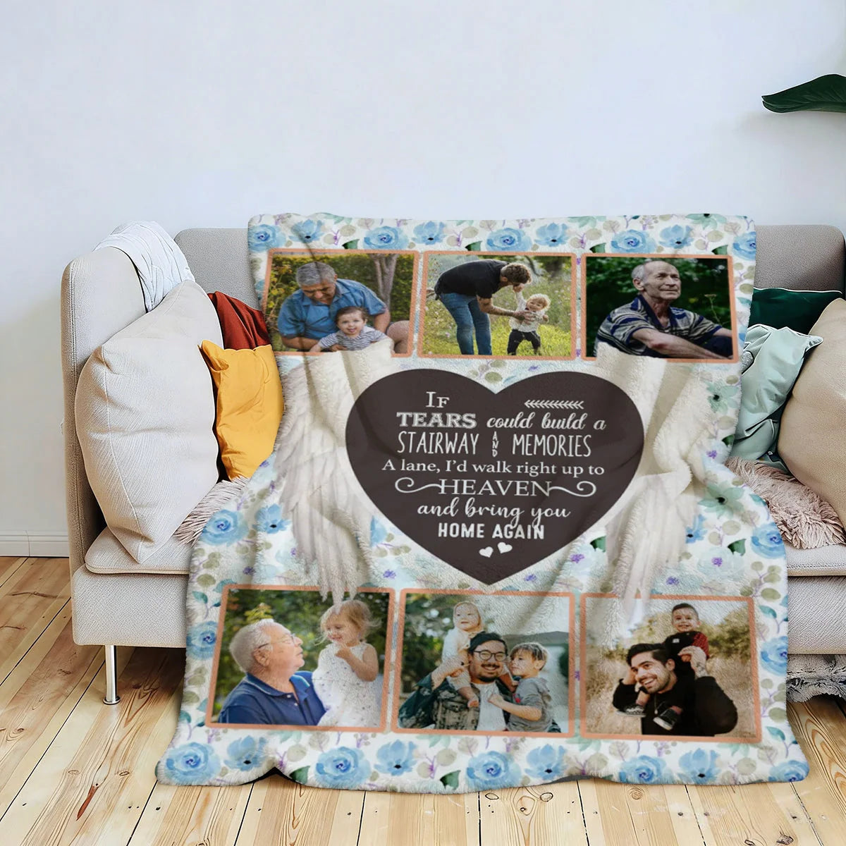 Personalized Someone In Heaven Memorial Quote Cozy Fleece Blanket