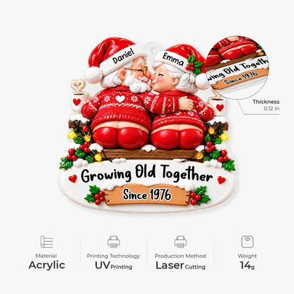 Growing Old Together Personalized Acrylic Ornament for Couples - Funny Christmas Keepsake Gift