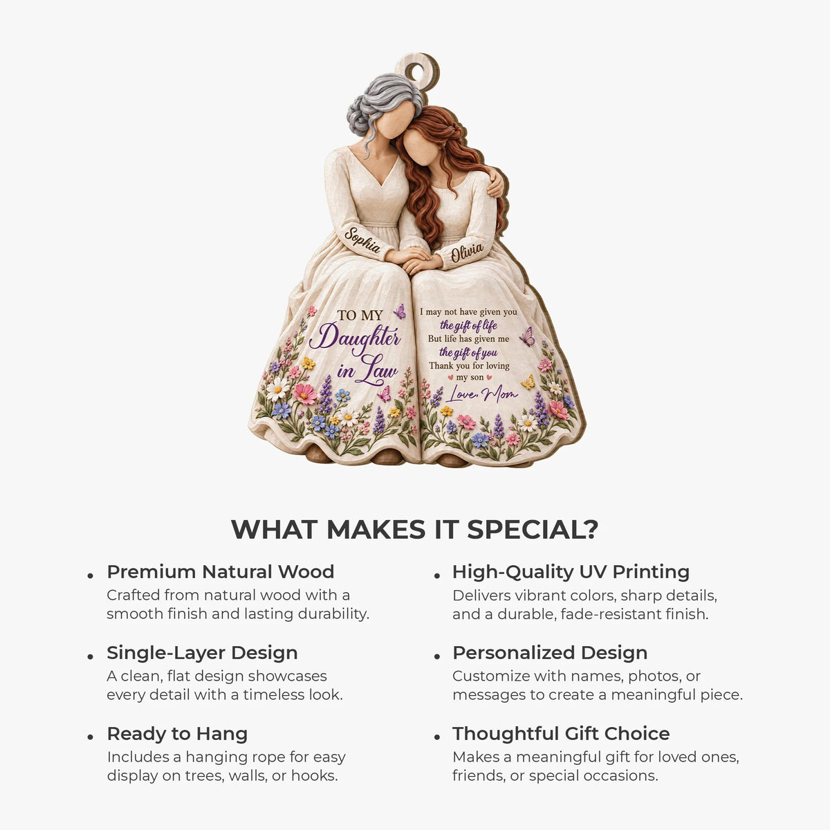 Personalized Thank You For Loving My Son Wooden Ornament