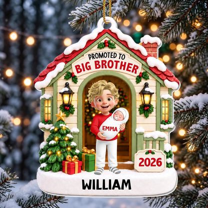 Personalized Promoted to Big Brother Acrylic Christmas Ornament