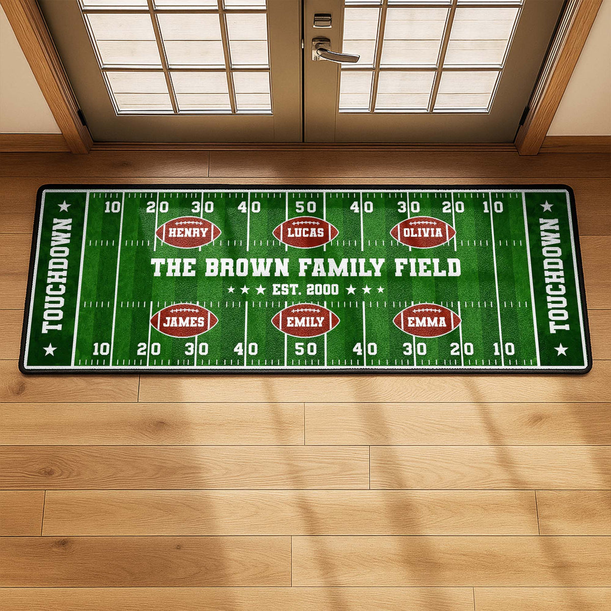 Personalized Family Field Touchdown Runner Rug