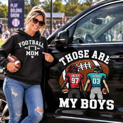Personalized Those Are My Boys Football Car Decal