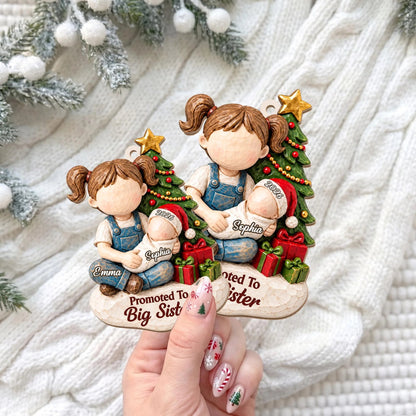 Personalized Promoted to Big Sister Wood Ornament