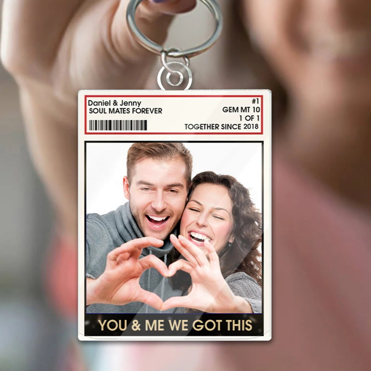 Personalized Couple Photo You And Me Acrylic Keychain