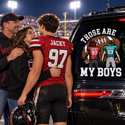 Personalized Those Are My Boys Football Car Decal