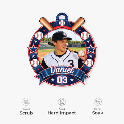 Custom Athlete Picture Keepsake - Personalized Sports Photo Acrylic Ornament for Kids & Athletes