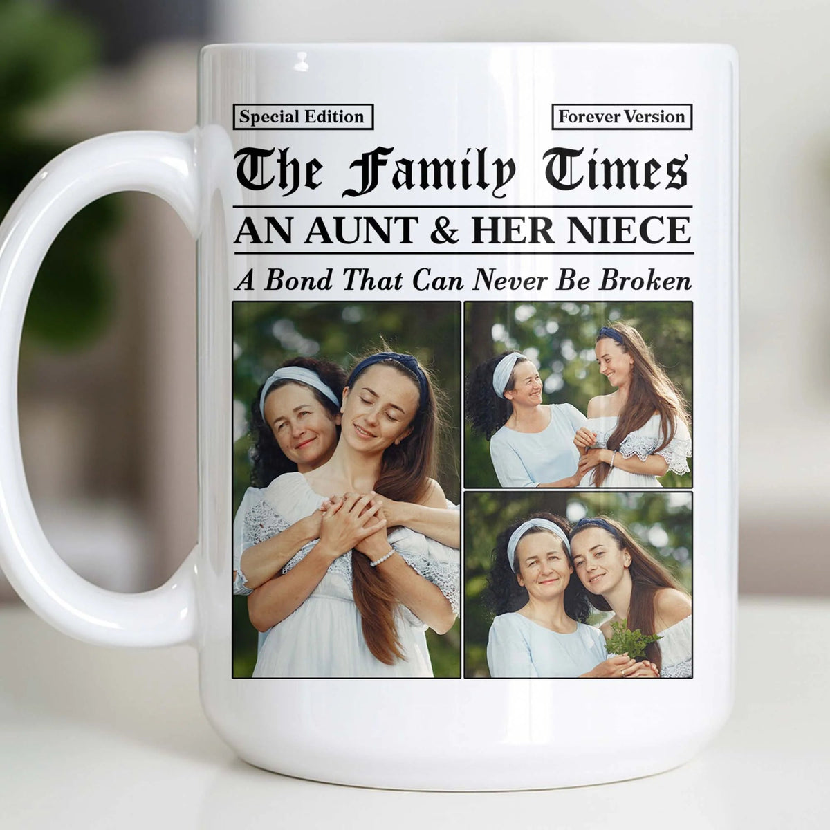"An Aunt & Her Niece Bond" Personalized Photo Mug - Custom Keepsake Gift for Niece