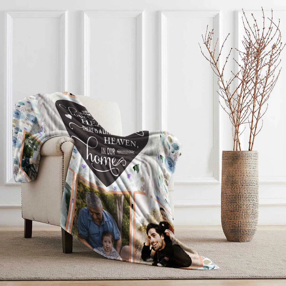 Personalized Someone In Heaven Memorial Quote Cozy Fleece Blanket