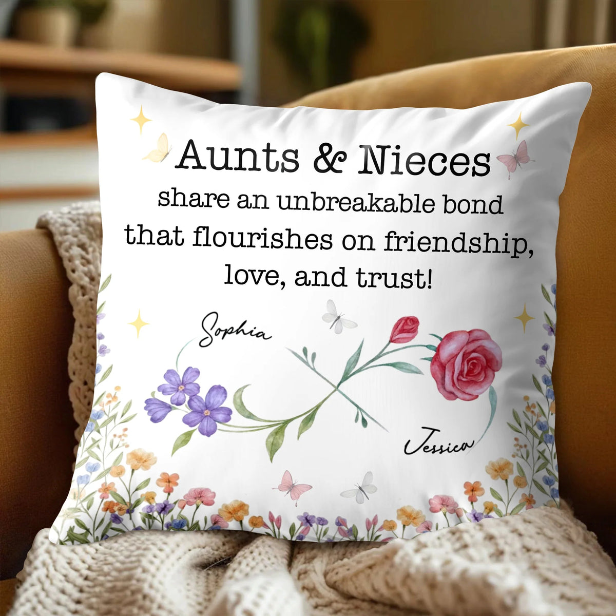 Aunts & Nieces Share An Unbreakable Bond - Personalized Pillow Gift for Niece