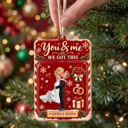 Personalized You And Me We Got This Couple Wooden Ornament