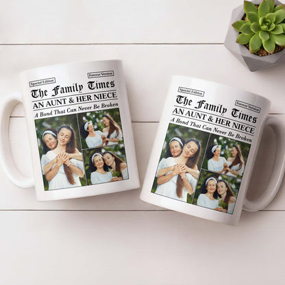 "An Aunt & Her Niece Bond" Personalized Photo Mug - Custom Keepsake Gift for Niece