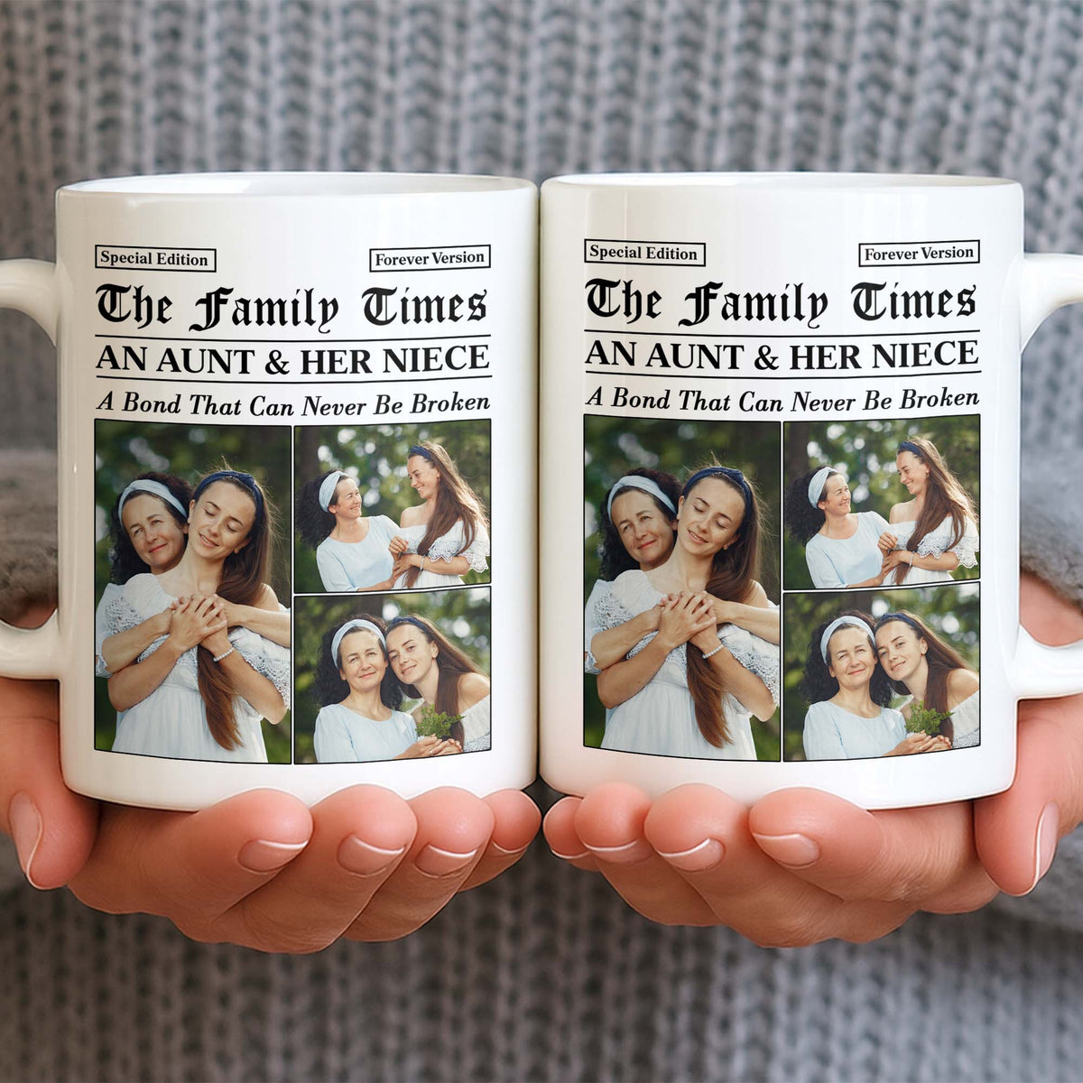 "An Aunt & Her Niece Bond" Personalized Photo Mug - Custom Keepsake Gift for Niece