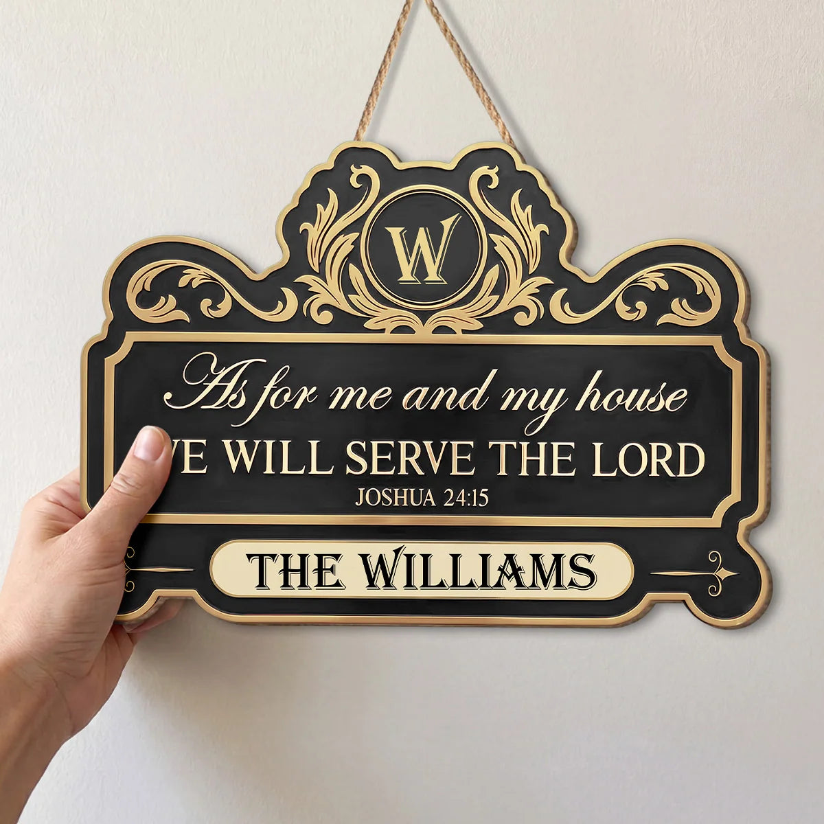 Personalized We Will Serve The Lord Wood Sign