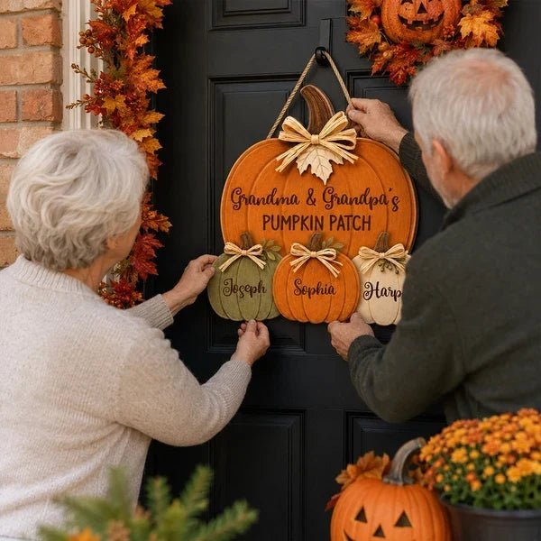 Personalized Grandma And Grandpa's Pumpkin Patch Wooden Sign