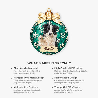Personalised Pet Lover Gifts - AI Pet Photo Christmas Acrylic Ornament