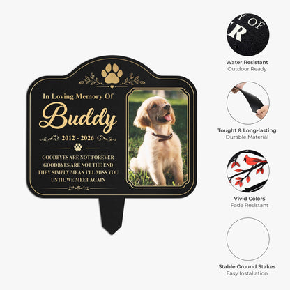 Goodbyes Are Not Forever Metal Garden Stake, Personalized Dog Tribute in Green Garden, Creative Sympathy Gift for Pet Owner