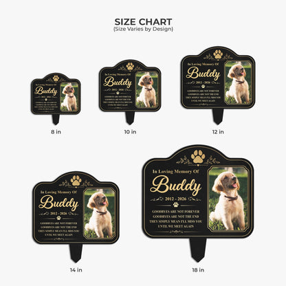 Goodbyes Are Not Forever Metal Garden Stake, Personalized Dog Tribute in Green Garden, Creative Sympathy Gift for Pet Owner
