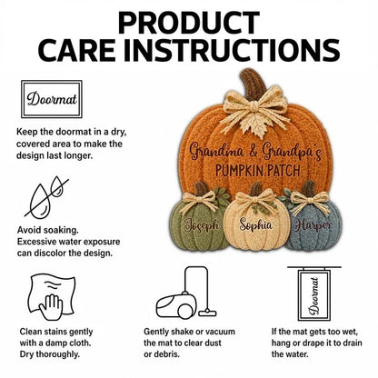Shaped Doormat, Personalized Pumpkin Patch for Grandparents, Cozy Autumn Welcome, Creative Family Gift